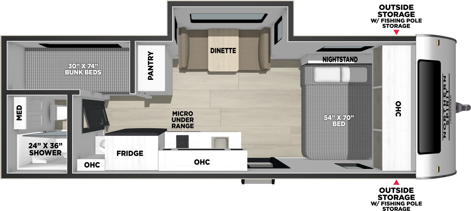 Northern Spirit Bijou 19BHB Floorplan